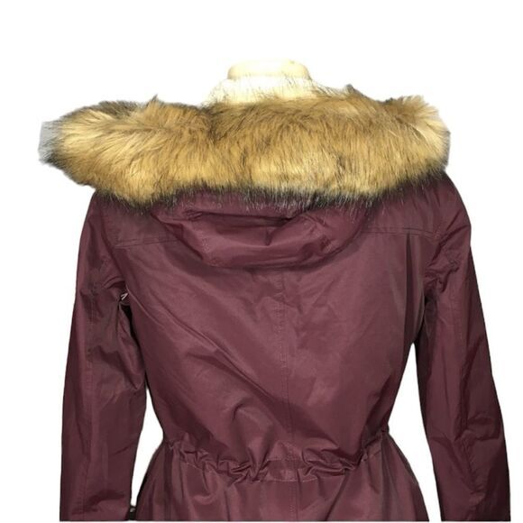 Levi Strauss Sherpa Faux‎ fur lined hooded Cargo Parka Coat Red Small NWT - Picture 7 of 16